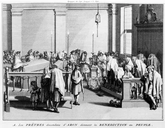 The Priestly Blessing (Birkat Kohanim) Given by the Kohanim, the Priestly Tribe of Levites (Descendants of Aaron) to the People During Services in the Synagogue; 1725